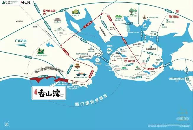 雅居乐香山湾紧邻沿海大通道,项目所在地半岛内部已建成秀岛一,二,三
